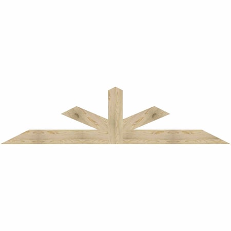 Ekena Millwork Saratoga Rough Sawn Timber Gable Bracket, Douglas Fir, 96"W x 24"H x 2"D x 6"F, 6/12 Pitch GBW096X24X0206SAR00RDF